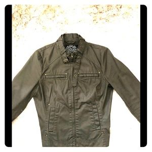 Waxed canvas bomber jacket, Olive green, 2/4